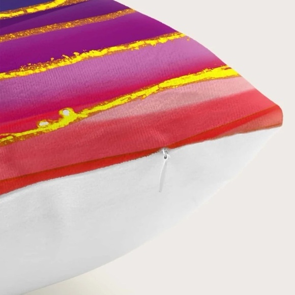 Rainbow Stripe Pattern Pillow Case Cover Decorative Toss Pillow - Picture 4 of 7